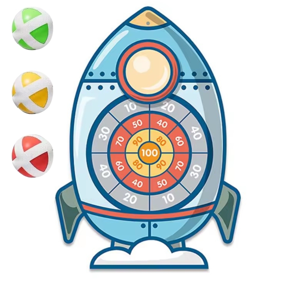 Värviline raketikujuline viskemäng