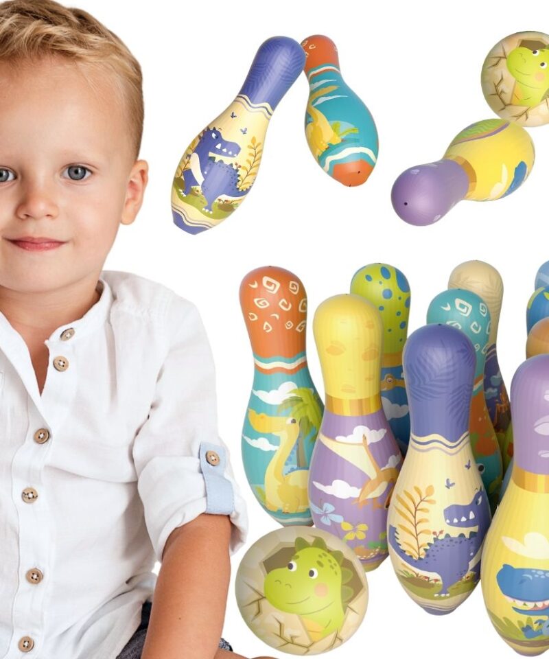 Pehmed dinosauruste keegliklotsid lastele