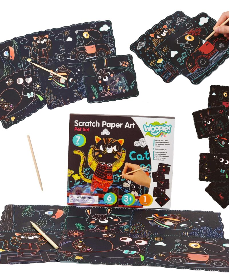 Loominguline kraapimiskomplekt lastele värviliste piltidega