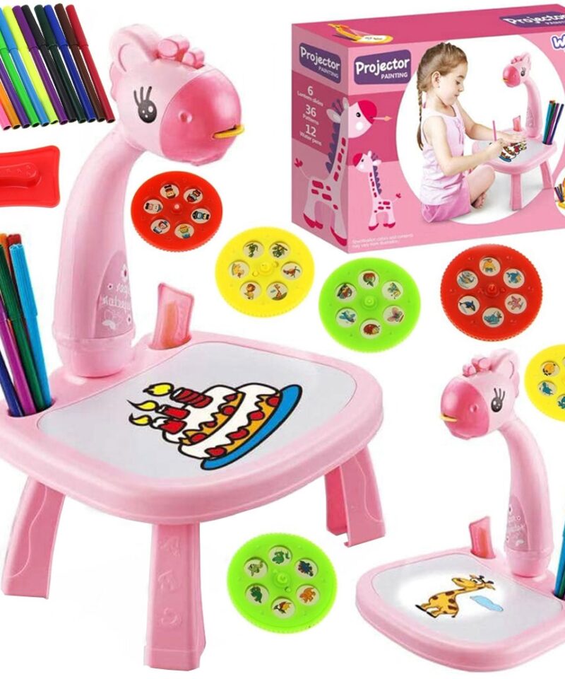 Laste joonistusprojektor kaelkirjakuga