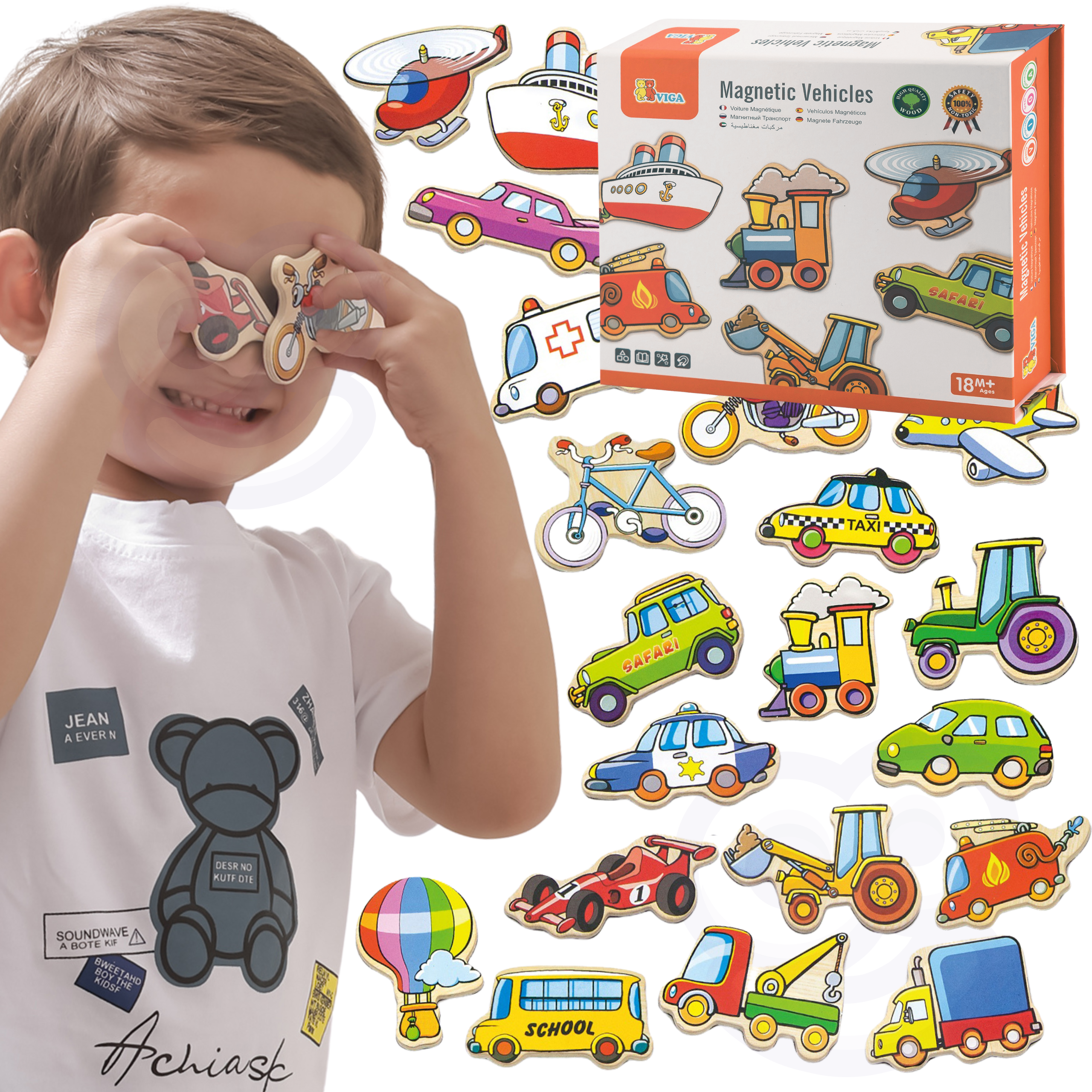 Värvilised puidust magnetid magnettahvlil