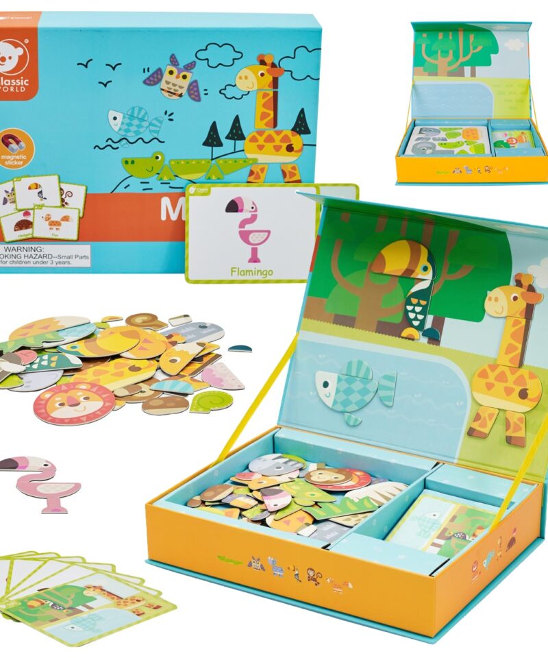 Loomade magnetiline puslekomplekt lastele