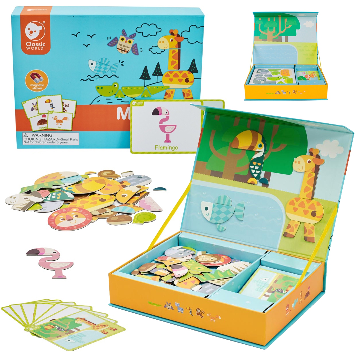 Loomade magnetiline puslekomplekt lastele