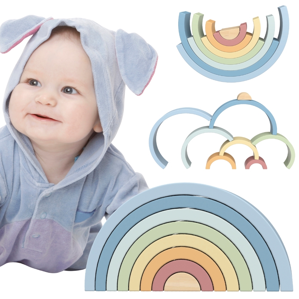 Pastelsed puidust pusletükid lastele