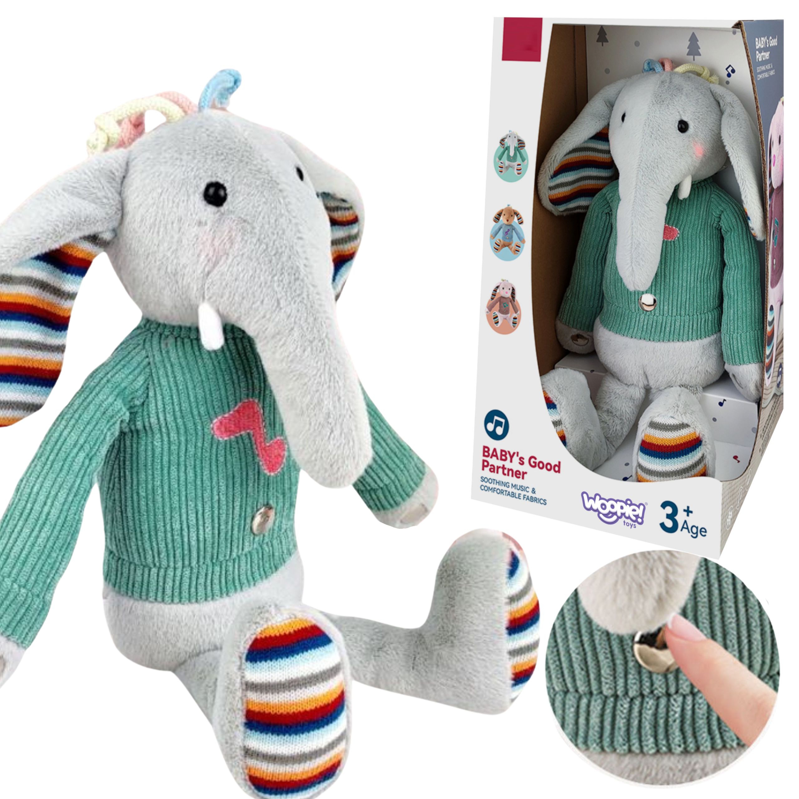 Interaktiivne helendav elevandipehme mänguasi