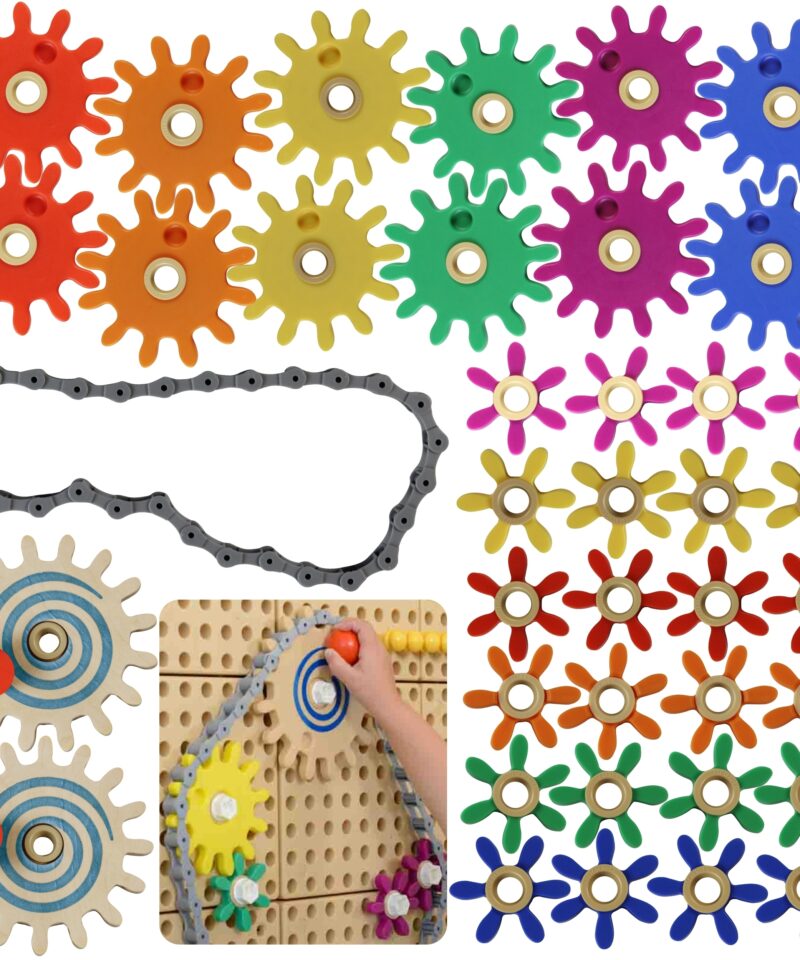 Lastele mõeldud hammasrataste komplekt värviliste ratastega