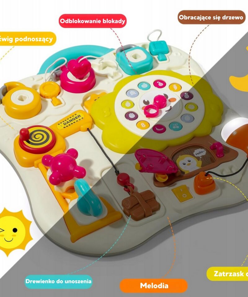 Värvikas mängutahvel kellaga