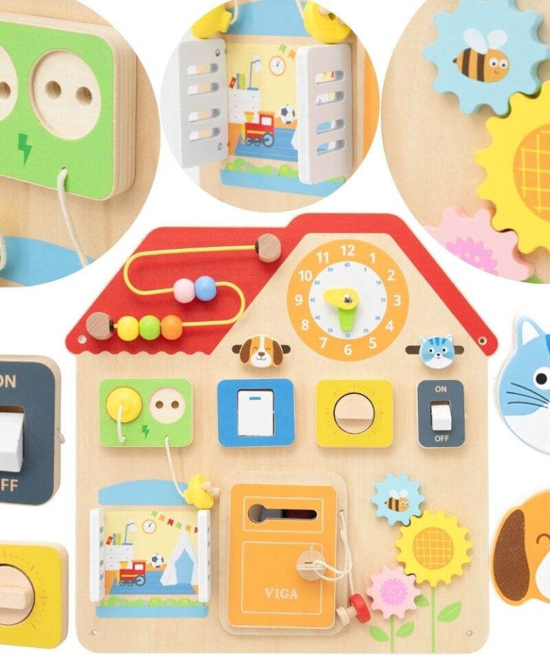 Laste Mänguline Õppelaud koos interaktiivsete elementidega