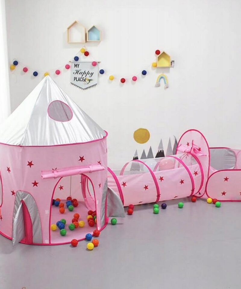 Roosa mängutelk ja tunnel