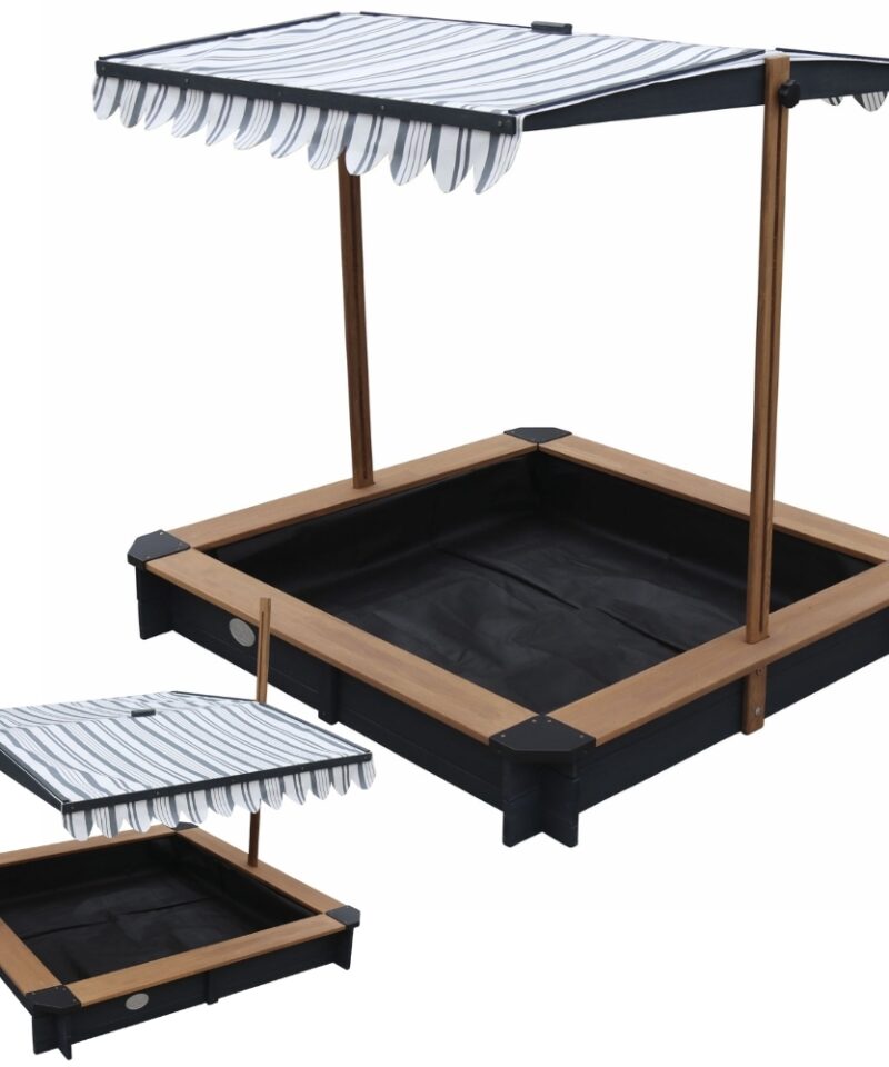 Reguleeritava katusega liivakast õues mängimiseks