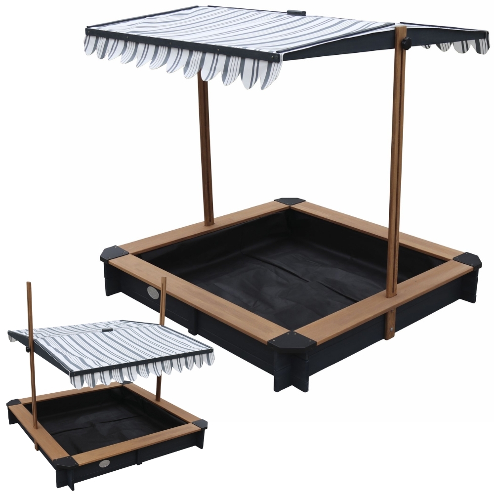 Reguleeritava katusega liivakast õues mängimiseks