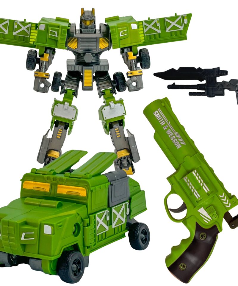 Transformeeruv mängurobot lahinguvalmis