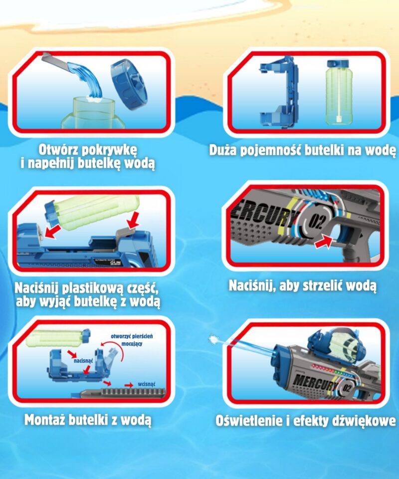 Veepüstol kolme veepaagiga