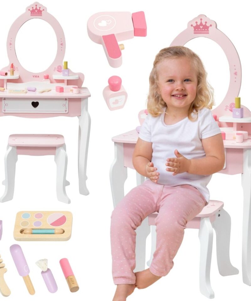 Puidust tualettlaud väikesele printsessile