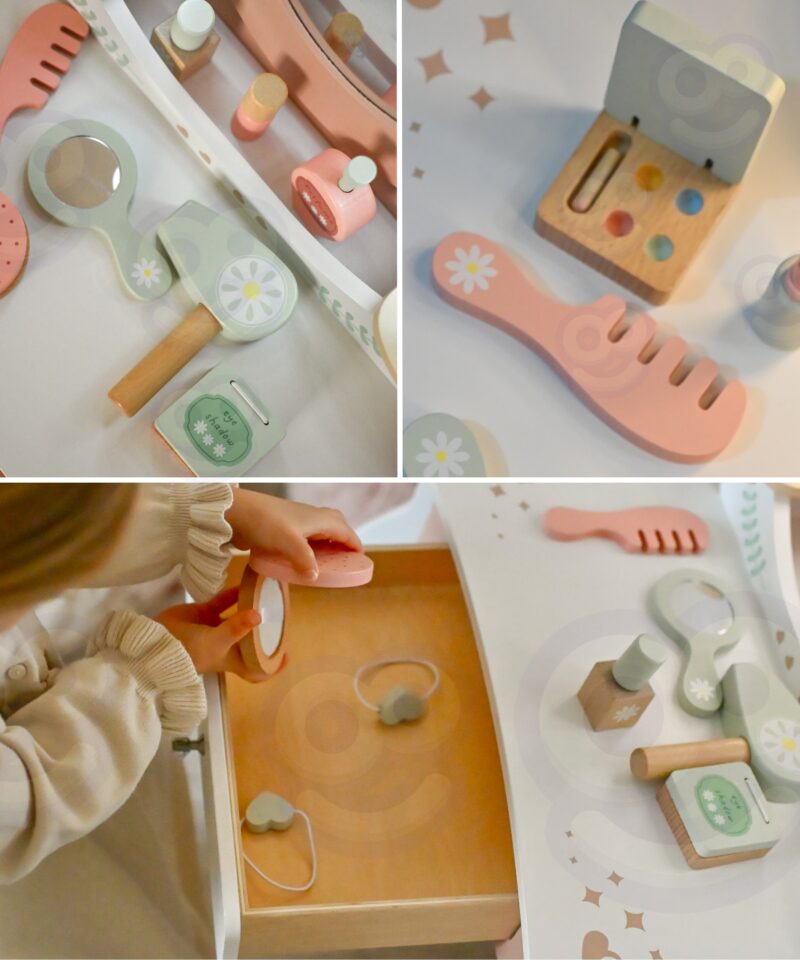 Pastelltoonides tualettlaud