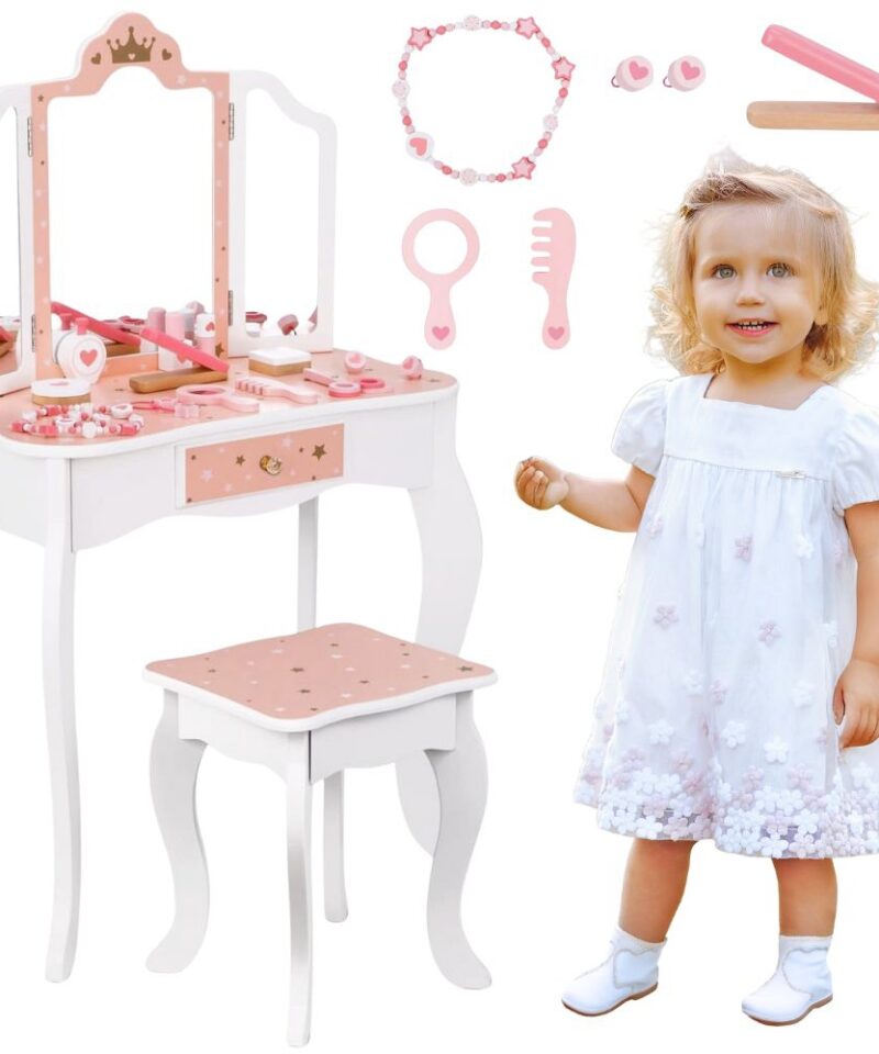 Laste puidust tualettlauakomplekt mängimiseks