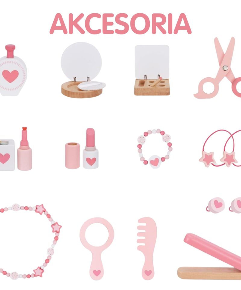 Komplekti kuuluvad meigi- ja juuksuritarvikud