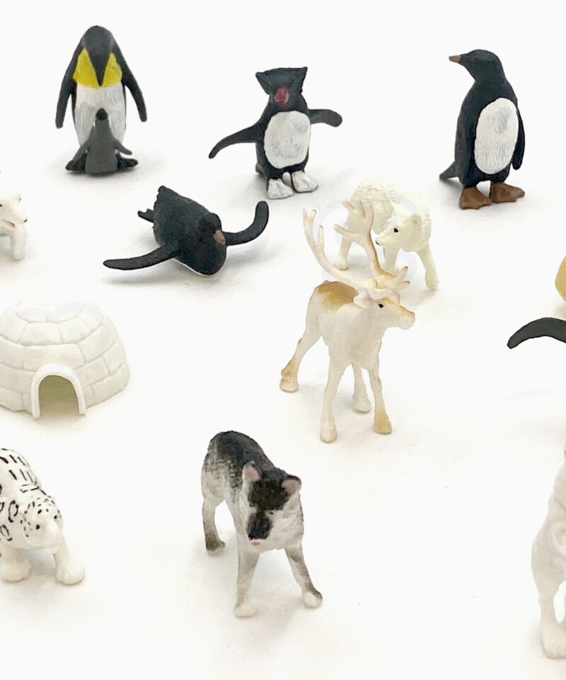 Arktika loomade figuurid kujutlusvõime arendamiseks