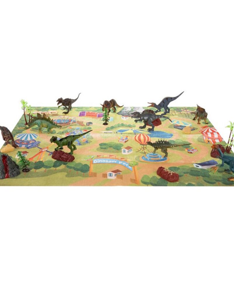 Lapsed mängivad dinosauruste komplektiga