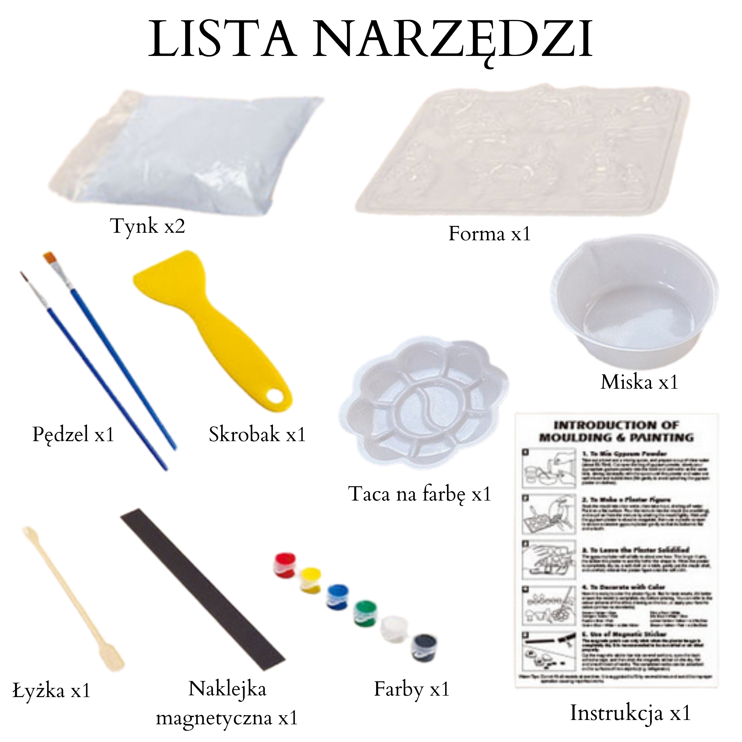 Meisterdamiskomplekt koos värvide ja tööriistadega