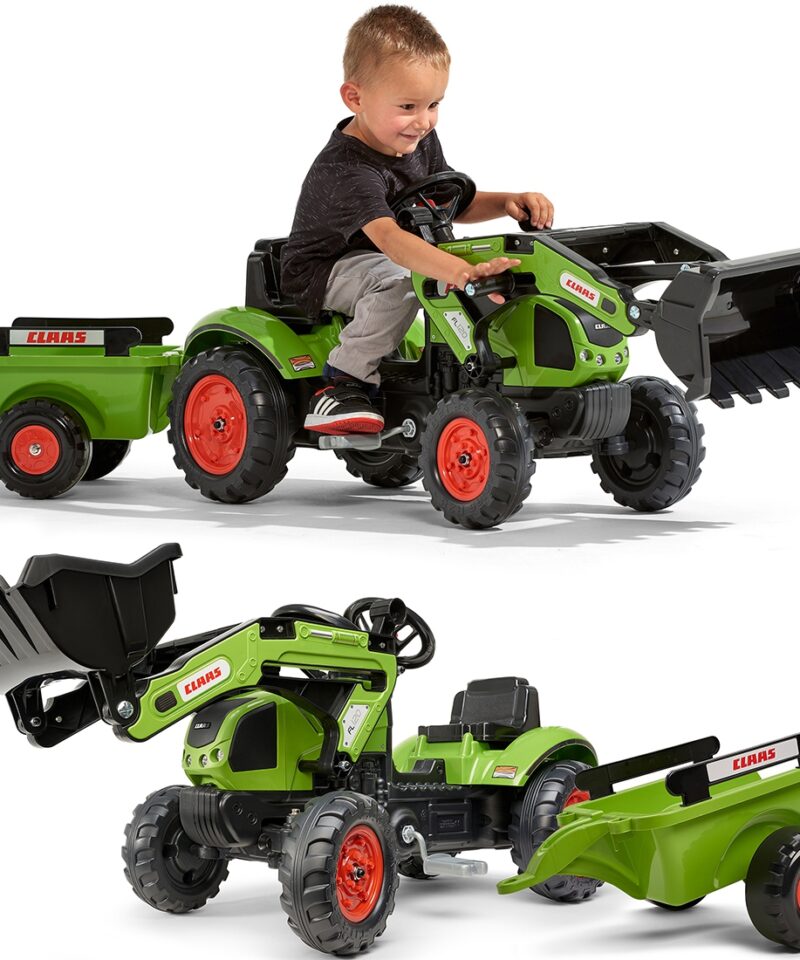 Laste pedaalidega traktor koos haagisega