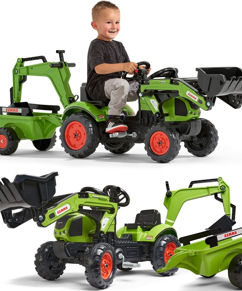 Laste pedaaltraktor koos haagisega