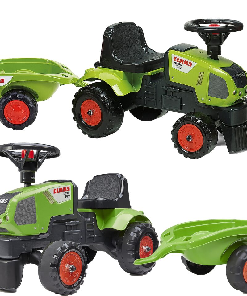 Laste traktor koos järelkäruga mänguhoovis