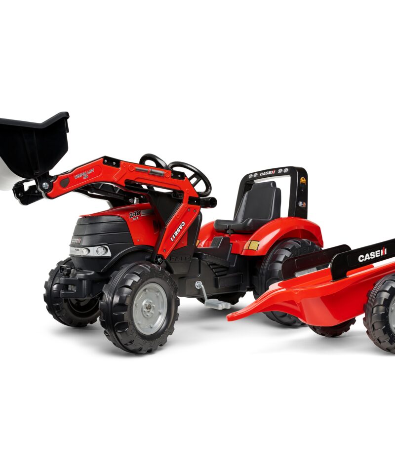 Punane pedaaltraktor laste mänguks