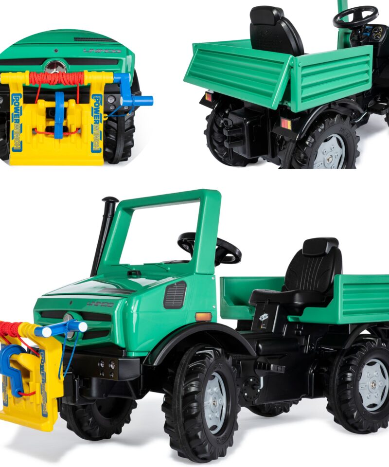 Laste rohelise tõstukauto külgvaade