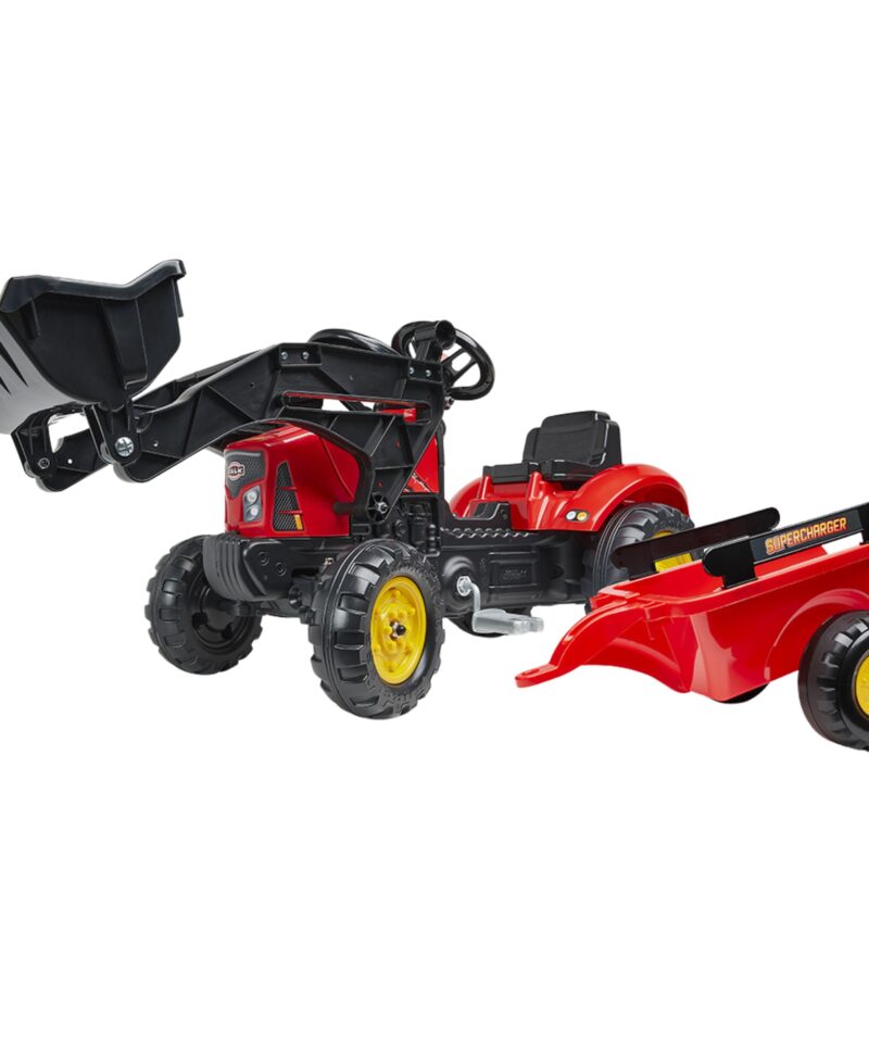 Pedaalidega traktor signaaliga rooliga