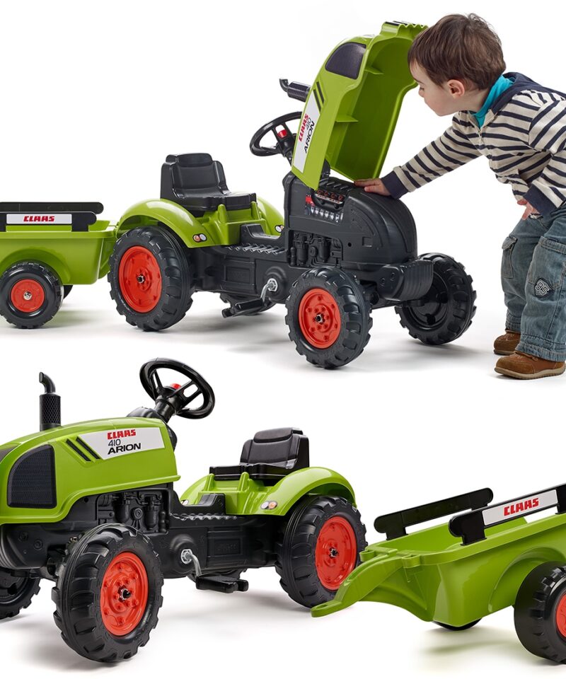 Laste pedaaltraktor koos haagisega