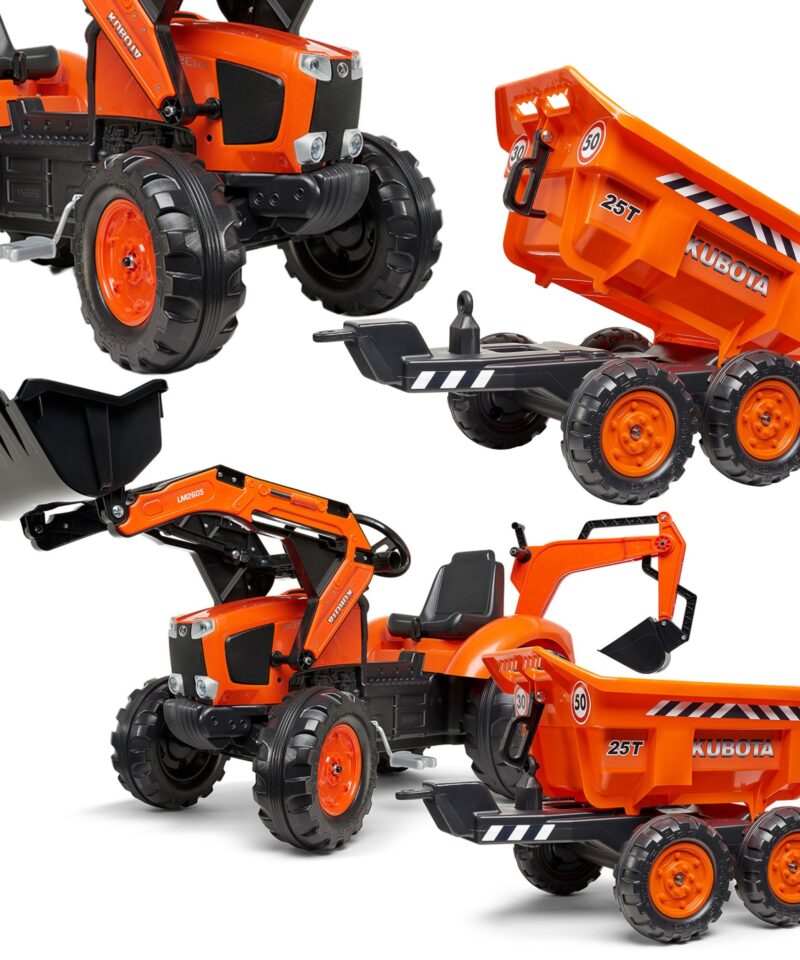 Laste pedaaltraktor haagisega mängimiseks