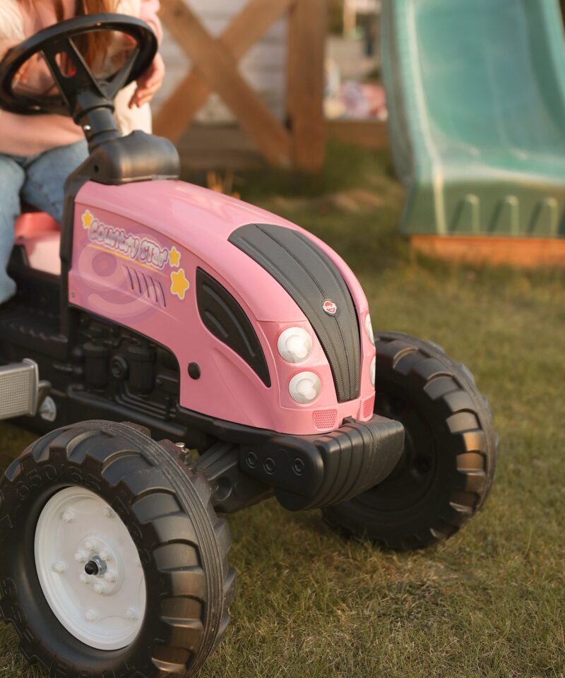 Roosa traktor väikestele traktoristidele