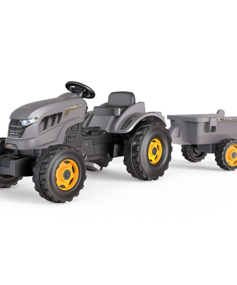 Laste hall pedaaltraktor koos järelkäruga