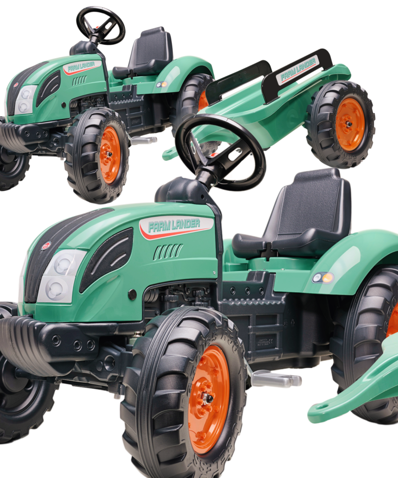 Laste pedaalidega traktor haagisega mängimiseks