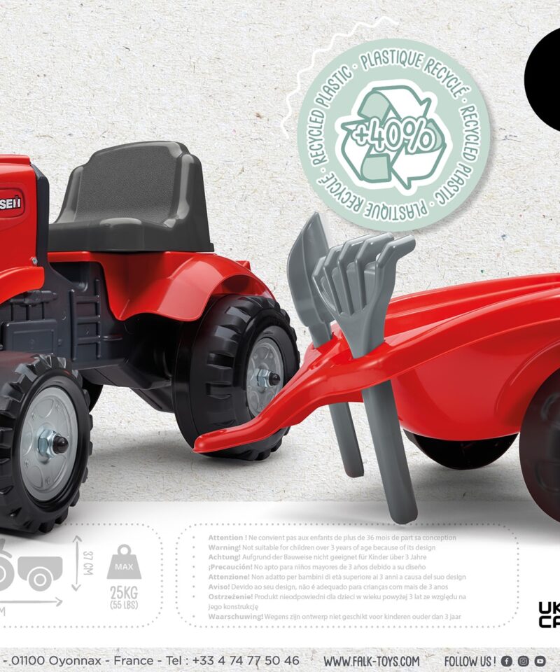 Laste traktor koos tööriistadega