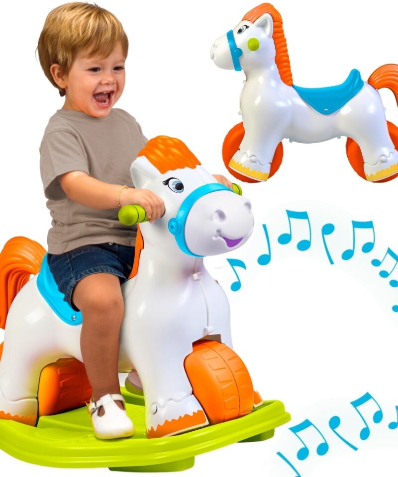 Interaktiivne kiikuv hobune mänguhetkel