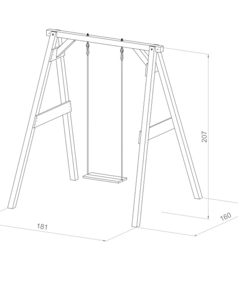 Lihtsasti paigaldatav kiik halli istmega