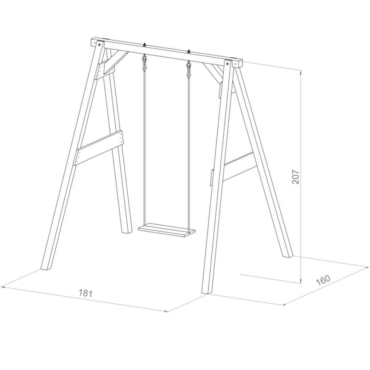 Lihtsasti paigaldatav kiik halli istmega