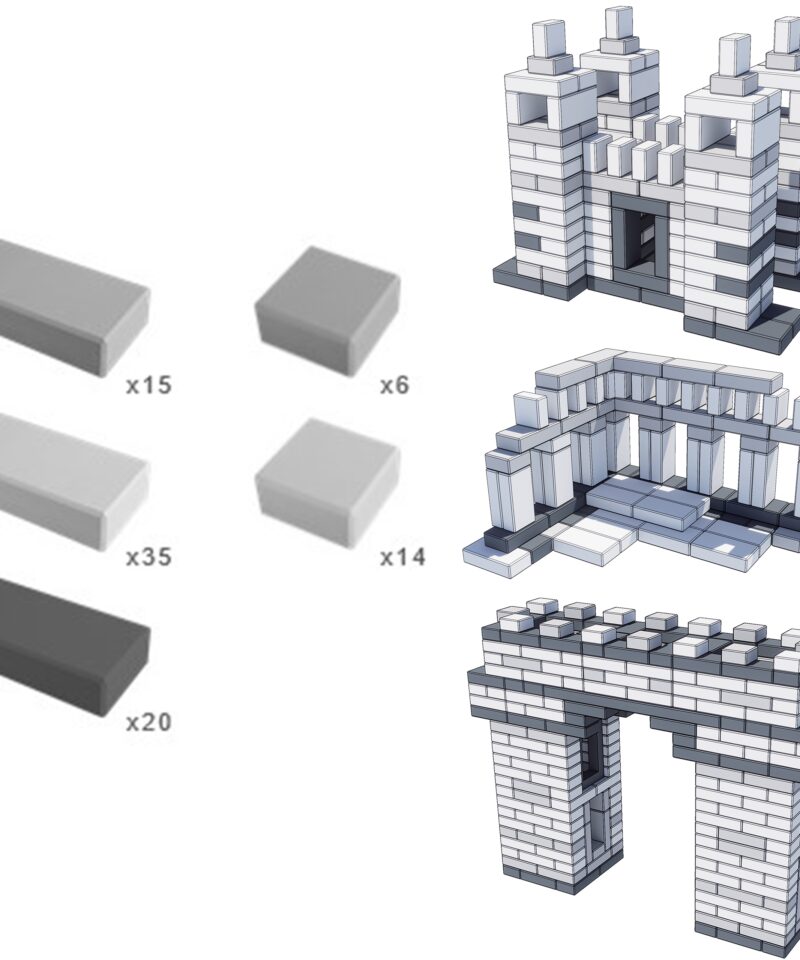 Ehitusklotside komplekt lastele alates 3. eluaastast