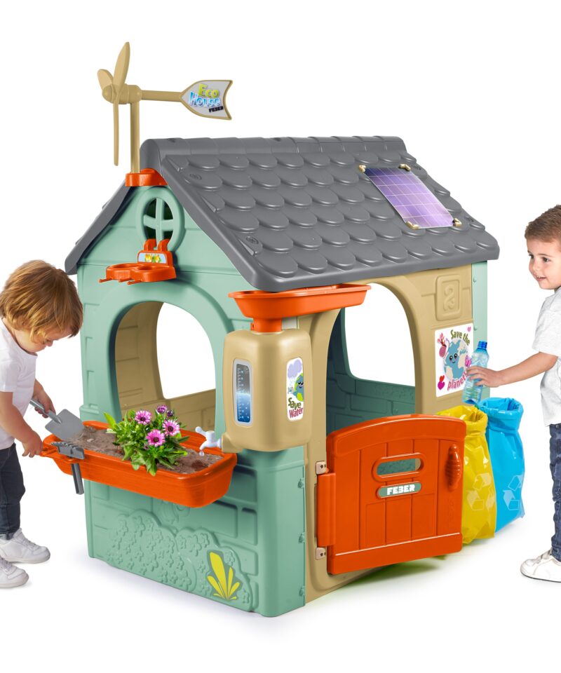 Ökodisaini mängumaja lastele aiatööriistadega