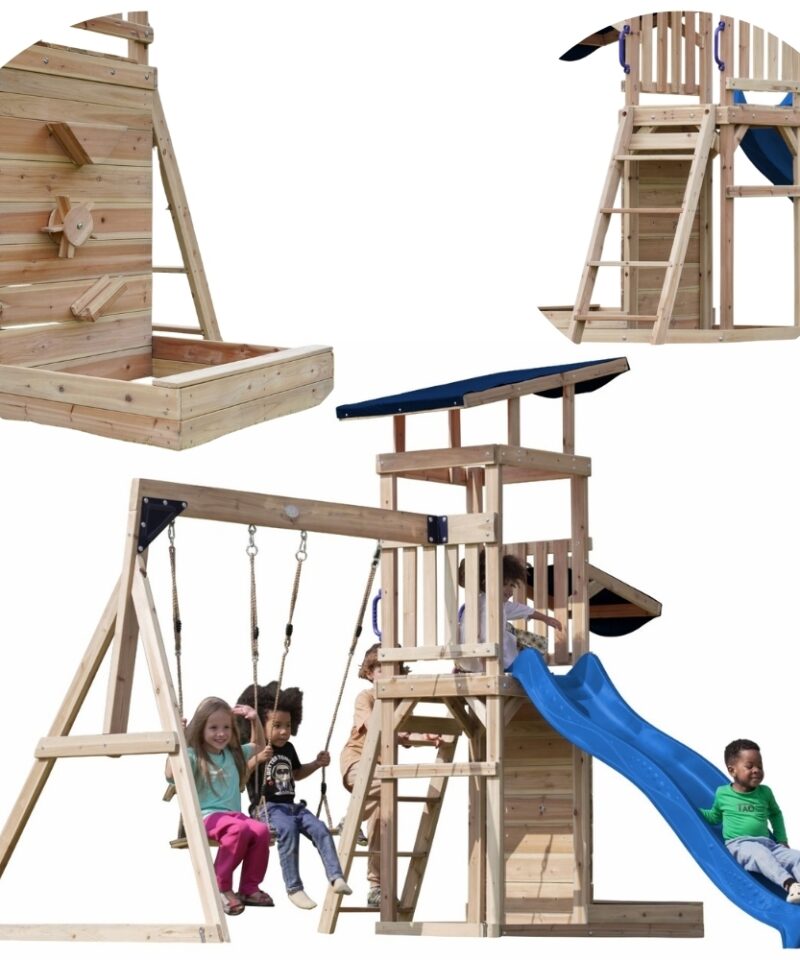 Laste mänguväljak koos kiikede ja liumäega