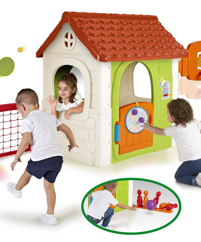 Laste mängumaja koos korvpalliga