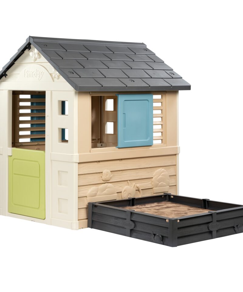 Aiamaja koos liivakasti ja aiaga