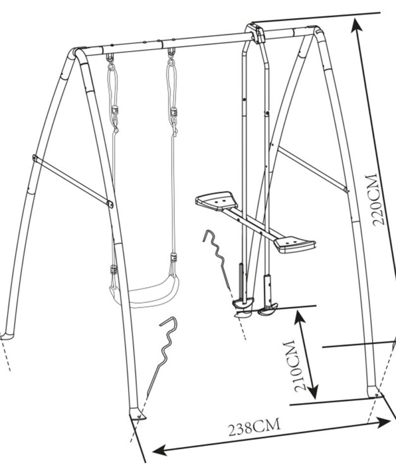 Laste kiik väiksematesse aedadesse