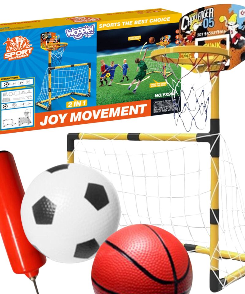 Spordikomplekt lastele korvpalli ja jalgpalliga