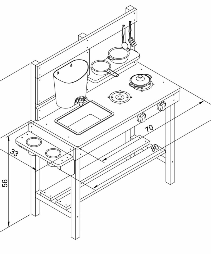 Lastele mõeldud mänguköögi tarvikud