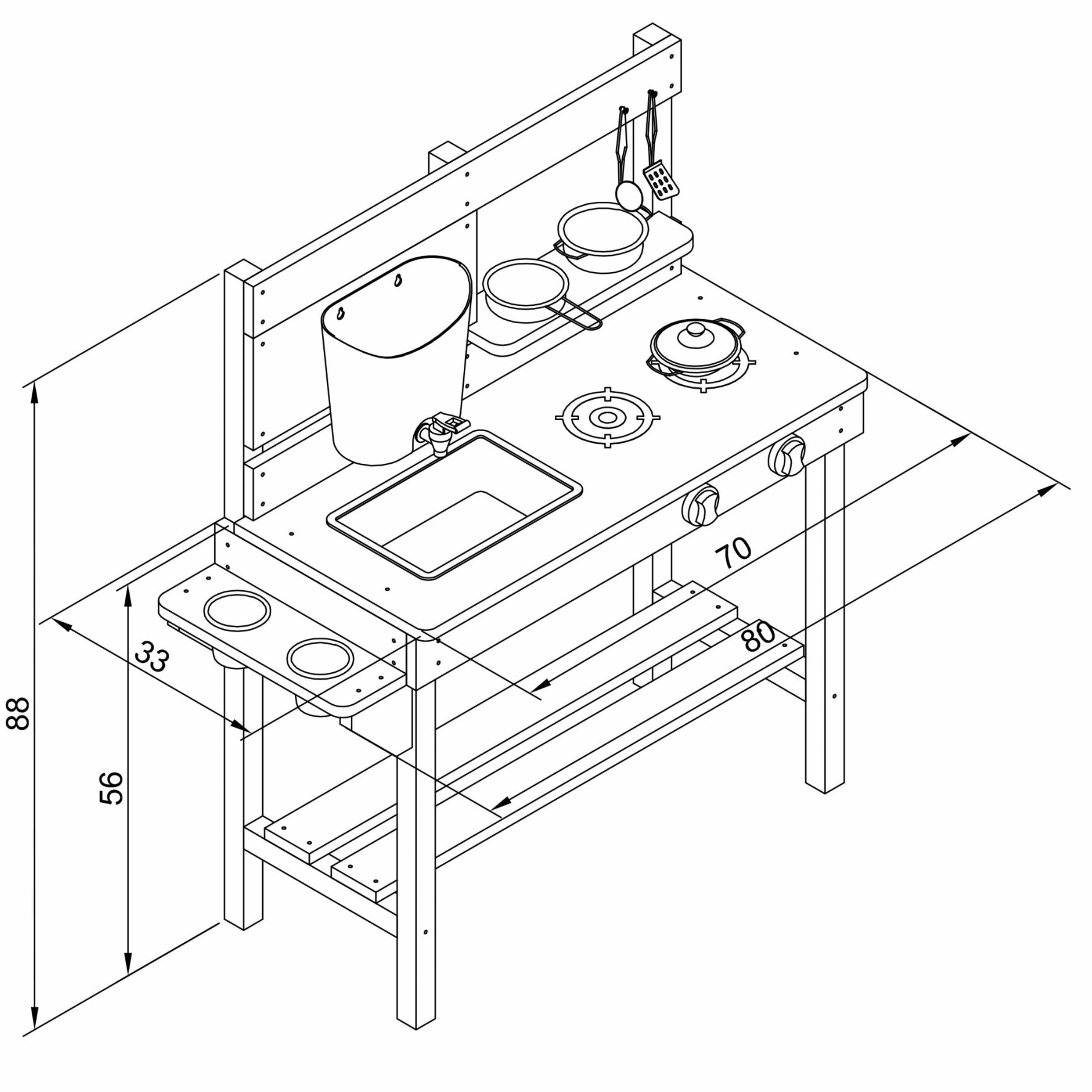 Lastele mõeldud mänguköögi tarvikud