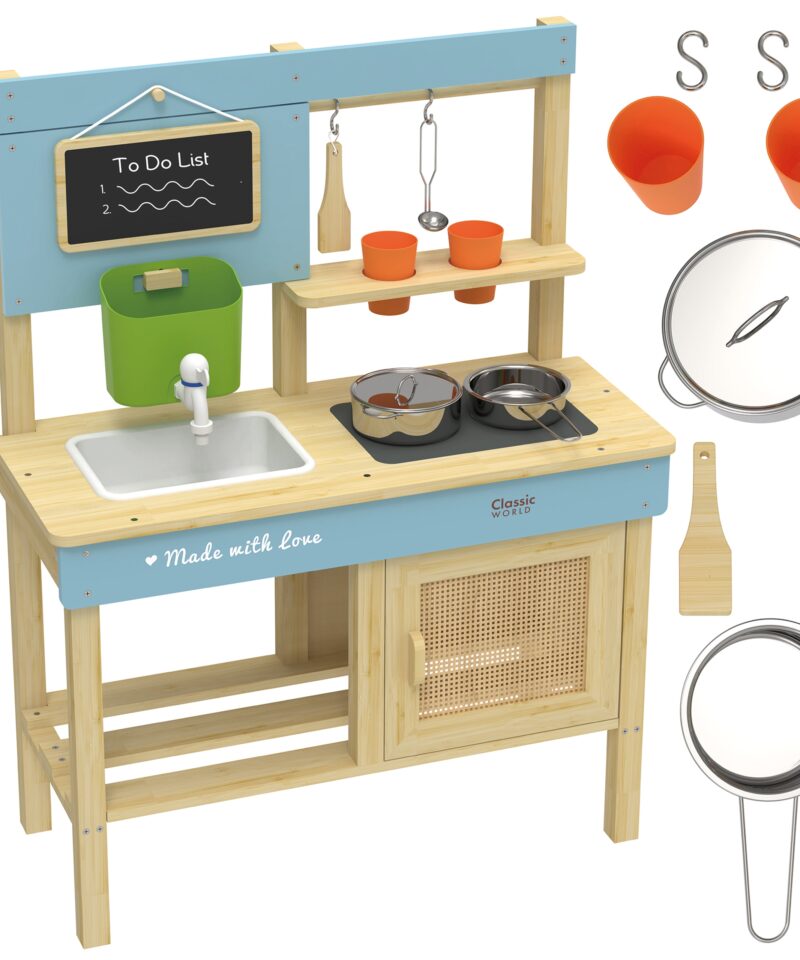 Laste puidust õuekökikomplekt rõõmsateks mängudeks