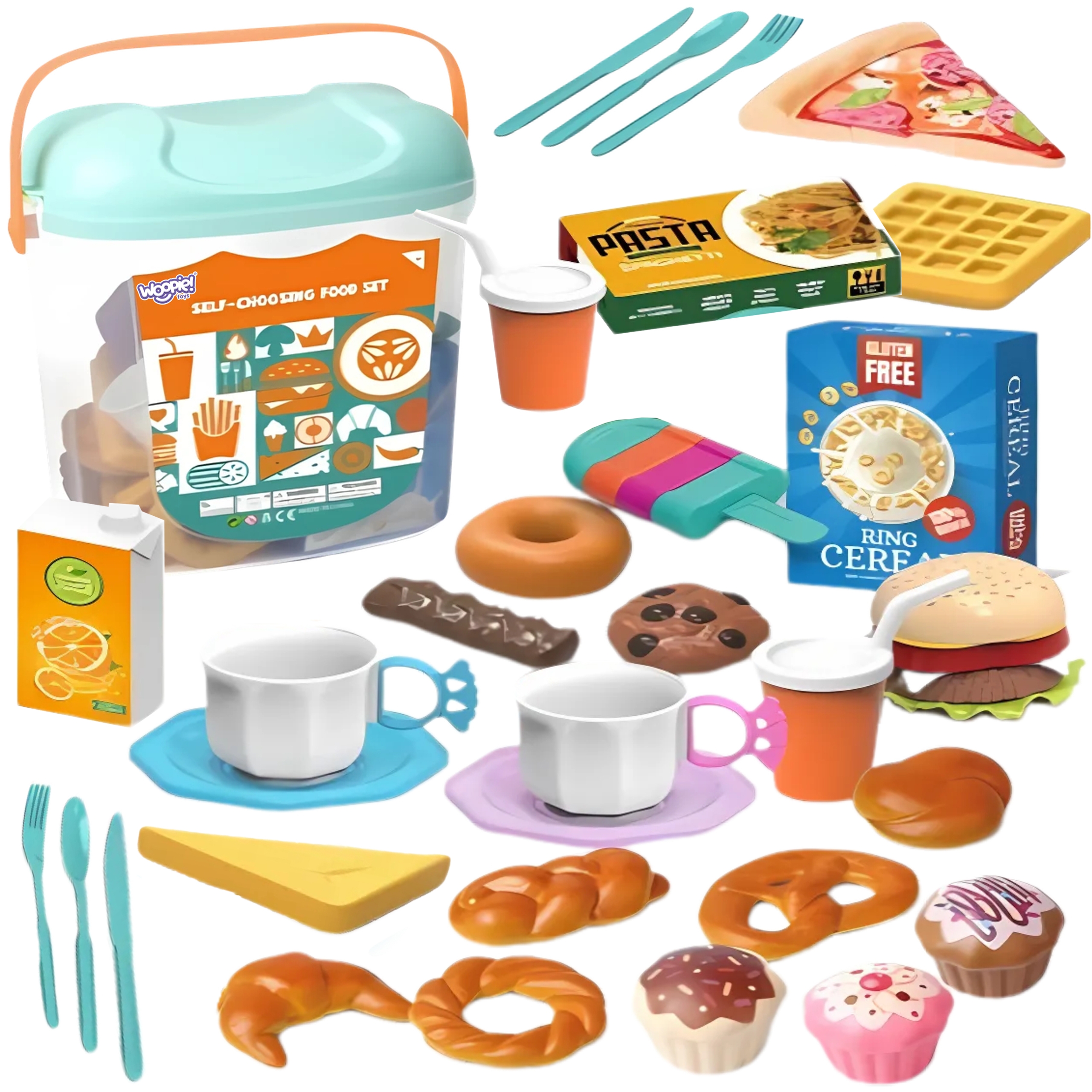 Laste toidumängu komplekt ämbris köögiseiklusteks